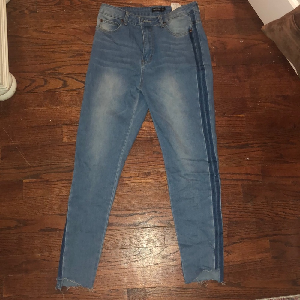 Blue Jeans with Stripe down the side